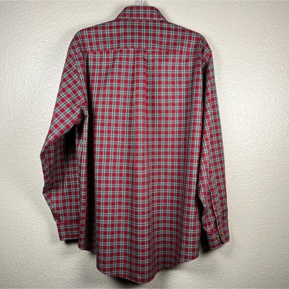 Brooks Brothers Casual Shirt Non-Iron Red Plaid Long-Sleeve Button-Down Sz M - Picture 3 of 10